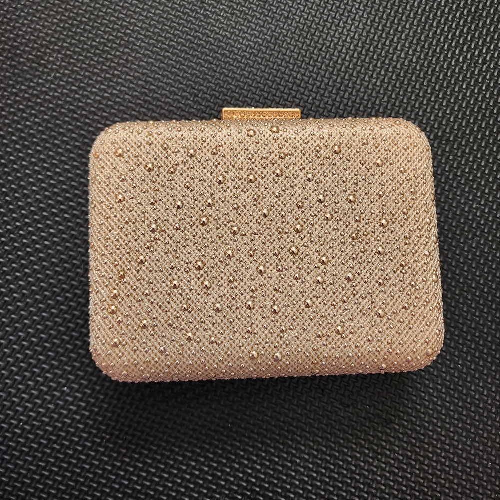 Chic Gold Studded Clutch